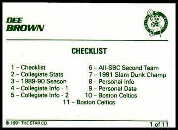 1991-92 Star Dee Brown